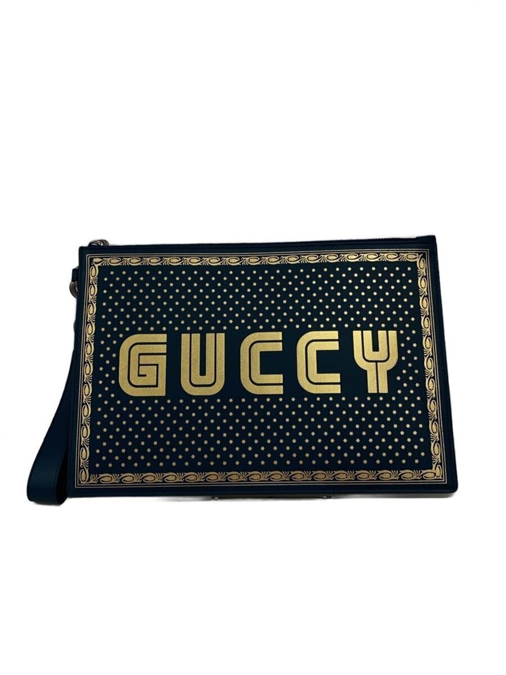 Gucci Clutch Bag GUCCY Leather BLUE